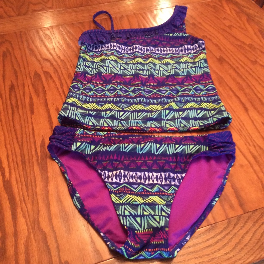 SO (Kohl’s) Tankini Ruffle Swimwear, Sz XXL (16),